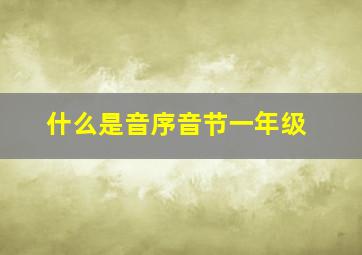 什么是音序音节一年级