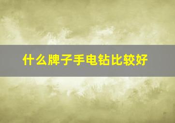 什么牌子手电钻比较好