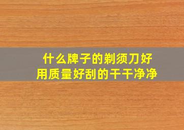 什么牌子的剃须刀好用质量好刮的干干净净