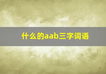 什么的aab三字词语