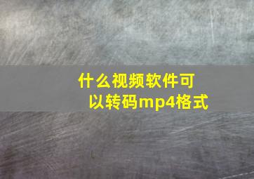 什么视频软件可以转码mp4格式