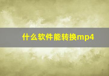 什么软件能转换mp4