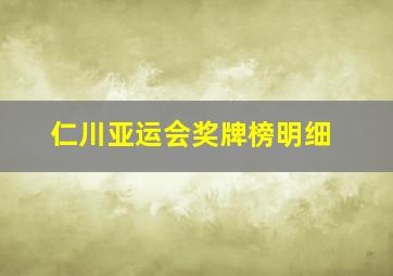 仁川亚运会奖牌榜明细