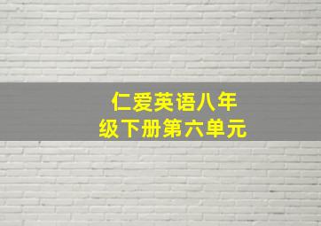 仁爱英语八年级下册第六单元