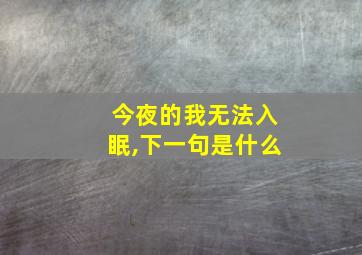 今夜的我无法入眠,下一句是什么