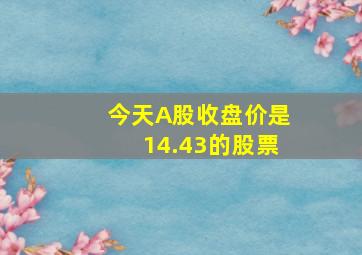 今天A股收盘价是14.43的股票