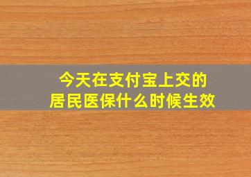 今天在支付宝上交的居民医保什么时候生效