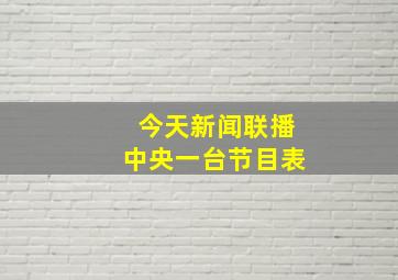 今天新闻联播中央一台节目表