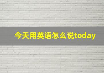 今天用英语怎么说today