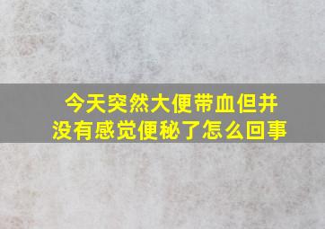 今天突然大便带血但并没有感觉便秘了怎么回事