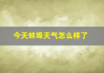 今天蚌埠天气怎么样了