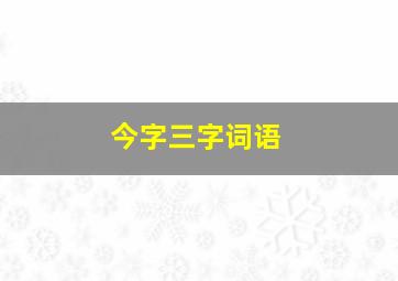 今字三字词语