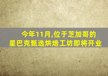 今年11月,位于芝加哥的星巴克甄选烘焙工坊即将开业