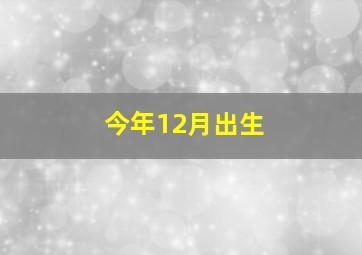 今年12月出生