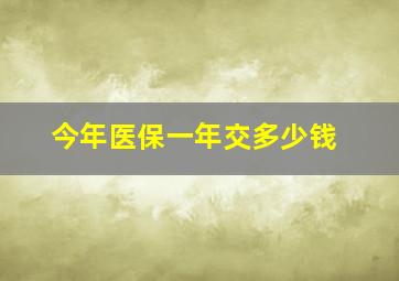 今年医保一年交多少钱