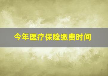 今年医疗保险缴费时间