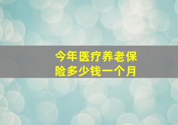 今年医疗养老保险多少钱一个月