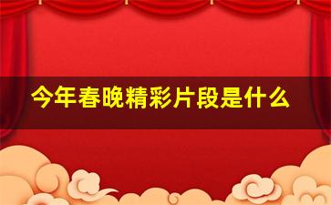 今年春晚精彩片段是什么