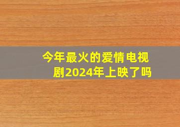 今年最火的爱情电视剧2024年上映了吗