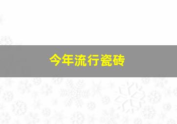 今年流行瓷砖