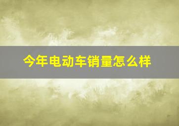 今年电动车销量怎么样