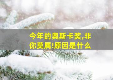 今年的奥斯卡奖,非你莫属!原因是什么