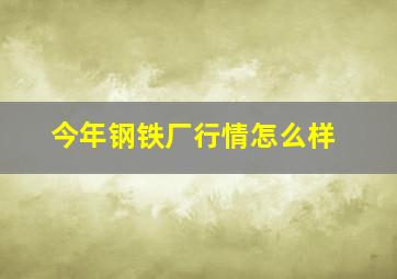 今年钢铁厂行情怎么样