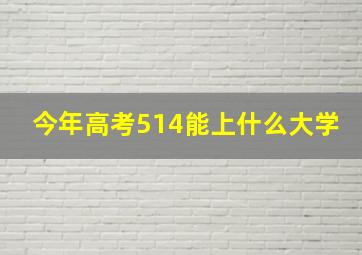 今年高考514能上什么大学