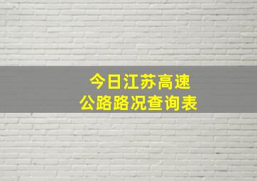 今日江苏高速公路路况查询表