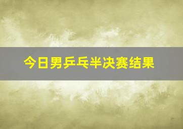 今日男乒乓半决赛结果