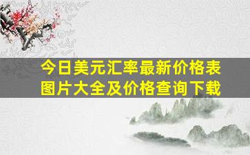 今日美元汇率最新价格表图片大全及价格查询下载