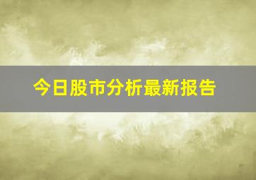 今日股市分析最新报告