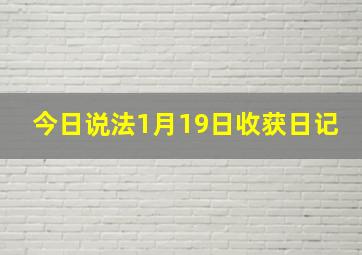 今日说法1月19日收获日记