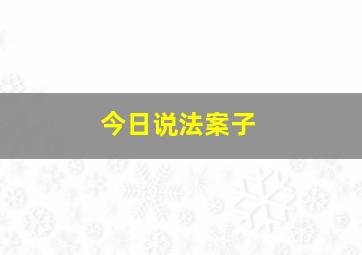 今日说法案子