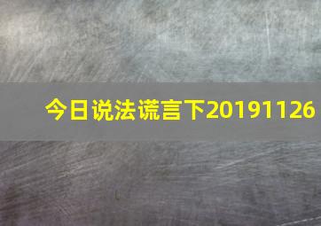 今日说法谎言下20191126