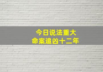 今日说法重大命案追凶十二年