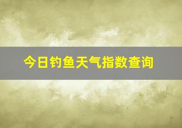 今日钓鱼天气指数查询