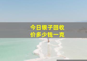 今日银子回收价多少钱一克