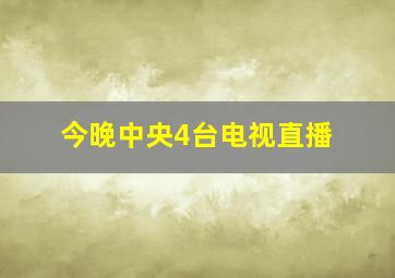 今晚中央4台电视直播