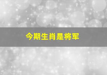 今期生肖是将军