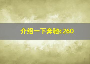 介绍一下奔驰c260