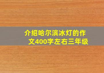 介绍哈尔滨冰灯的作文400字左右三年级