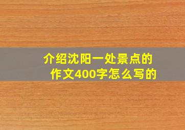 介绍沈阳一处景点的作文400字怎么写的