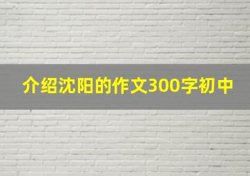 介绍沈阳的作文300字初中