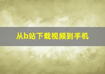 从b站下载视频到手机