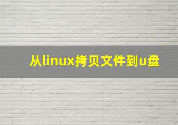 从linux拷贝文件到u盘