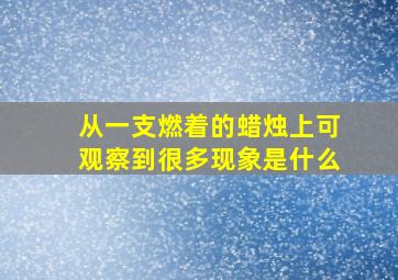 从一支燃着的蜡烛上可观察到很多现象是什么