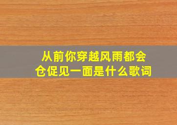 从前你穿越风雨都会仓促见一面是什么歌词