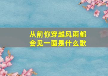 从前你穿越风雨都会见一面是什么歌