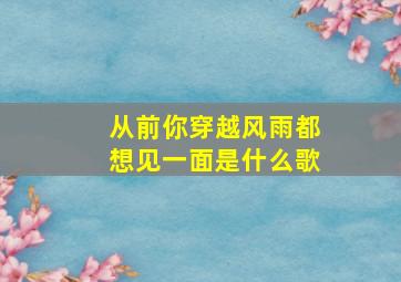 从前你穿越风雨都想见一面是什么歌